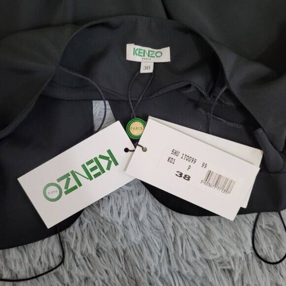 Kenzo Black Silk Blend Crepe Tank - Size 6 - Picture 4 of 9